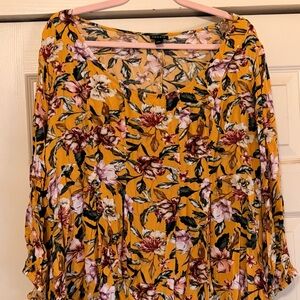 Torrid Mustard Floral Blouse 4x